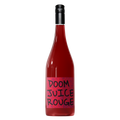 Red wine bottle labeled 'Doom Juice Rouge' on a transparent background
