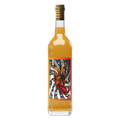 Bottle of Doom Juice wine with a decorative label on a transparent background